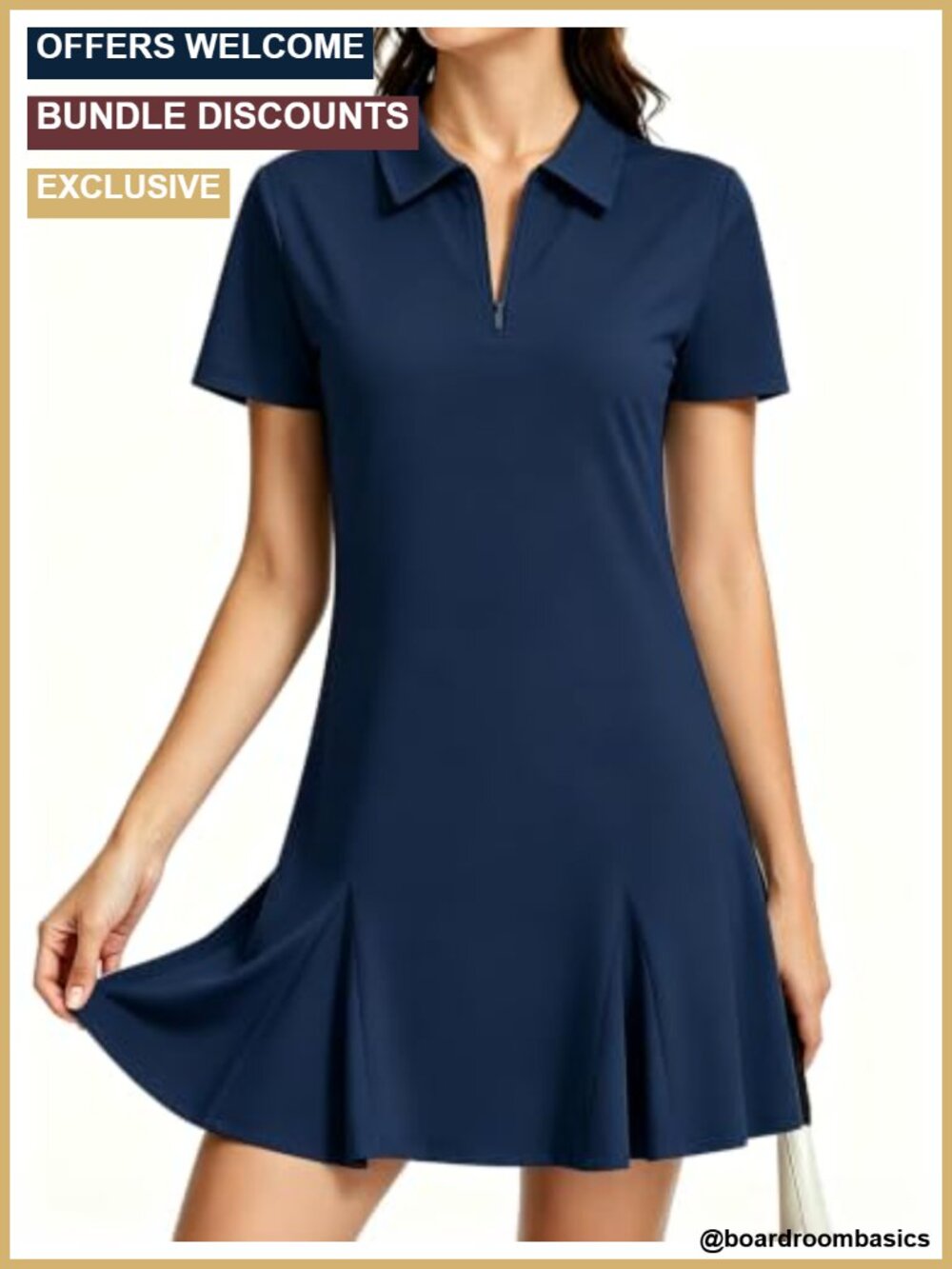 Womens Golf Dress with Built-in Shorts Pockets Flowy Athletic Tennis Dress